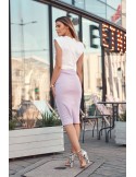 Ribbed fitted skirt/dress lavender FG542 - Online store - Boutique